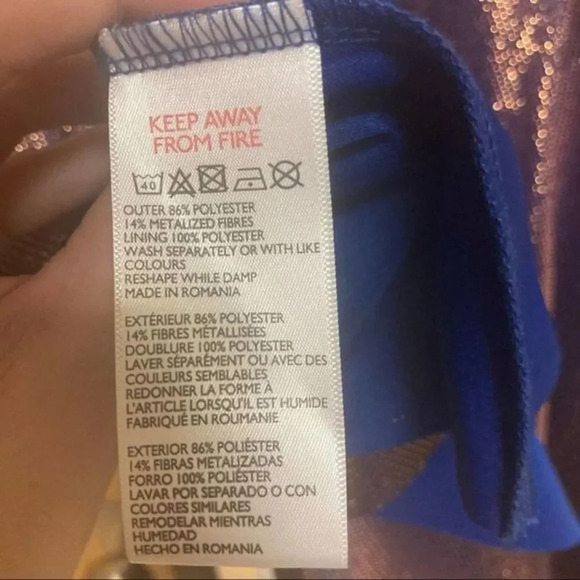 URBAN OUTFITTERS Blue Gold Shifting Mini Dress Medium NWT - Picture 8 of 10